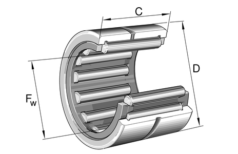 RNA22/8-2RSR INA (Schaeffler) 12x24x11.8mm Rubber Sealed Yoke Type Track Roller Bearing