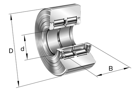 NNTR 60x150x75 2ZL INA (Schaeffler) 60x150x75mm Yoke Type Track Roller Bearing