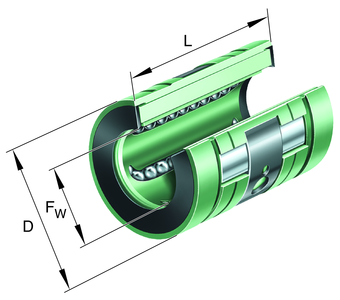 KNO40-B-PP INA (Schaeffler) 40x62x80mm Linear Ball Bearing