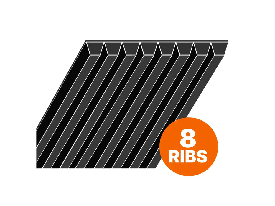 8PL2070 815PL8 Continental Poly Vee Belt - L Section 4.7mm - 2070mm /81.5" Long - 8 Ribs 