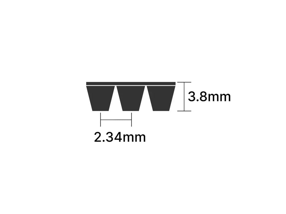 19PJ1200 472PJ19 Continental Poly Vee Belt - Sección J 2,34 mm - 1200 mm /47,2" de largo - 19 costillas