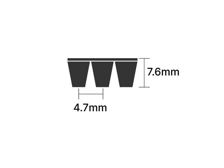 3PL1422 560PL3 Continental Poly Vee Belt - L Section 4.7mm - 1422mm /56" Long - 3 Ribs