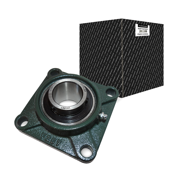 UCF209 (SF45) Dunlop 45mm Bore 4 Bolt Square Flanged Cast Iron Self Lube Housed Bearing & Insert