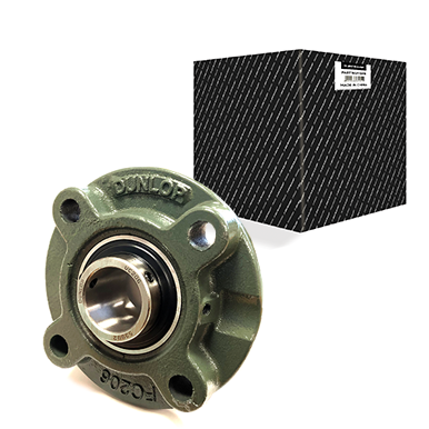 UCFC206 (FC30) Dunlop 30mm Bore 4 Bolt Round Cartridge Cast Iron Self Lube Housed Bearing & Insert