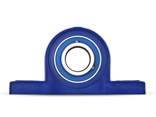 T-UCP201-8 SUCPPL2018 1/2" Thermoplastic Plummer / Pillow Block Bearing with Stainless Steel Insert - Blue