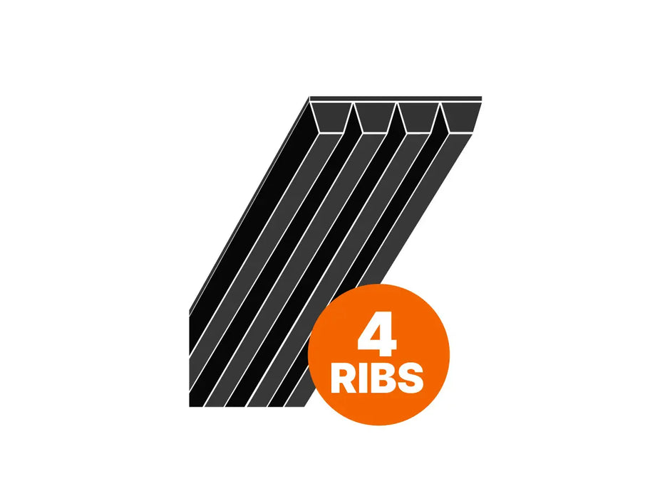 4PK845 333K4 Poly Vee Belt- K Section 3.56mm - 845mm /33.3" Long - 4 Ribs