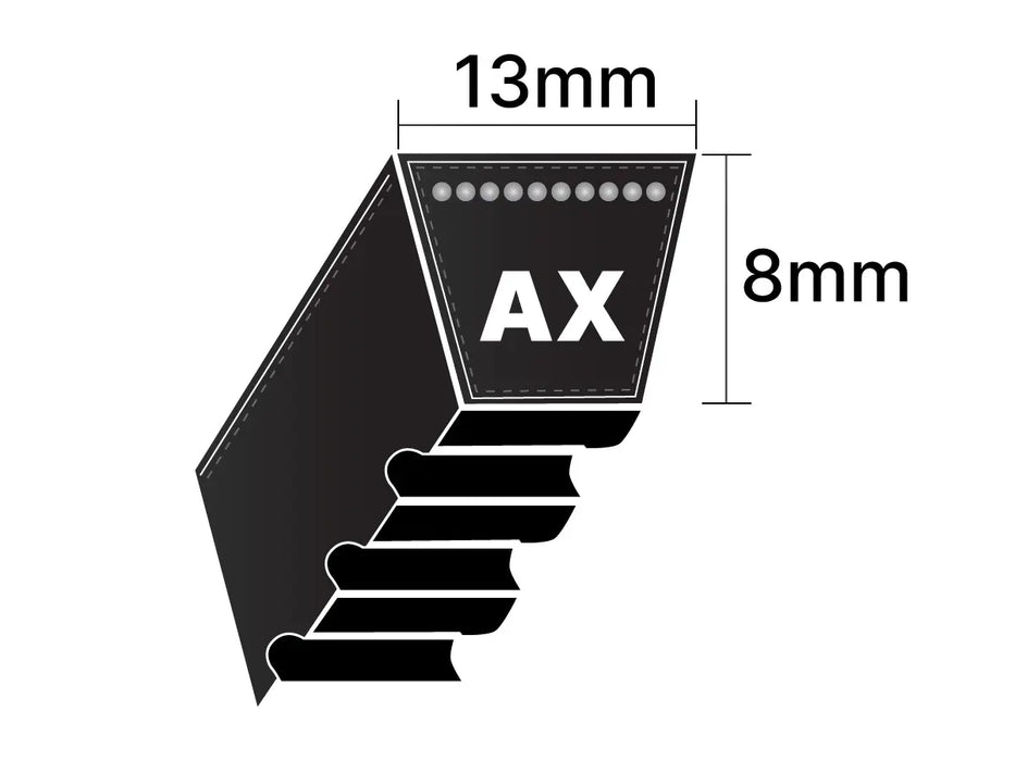 AX52 13x1321Li Dunlop Correa trapezoidal dentada Sección AX