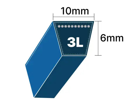 XDV38-470 Correa trapezoidal con cable de aramida 3L470 Z45 Cortacéspedes/jardín - Ancho 3/8" Largo 47"