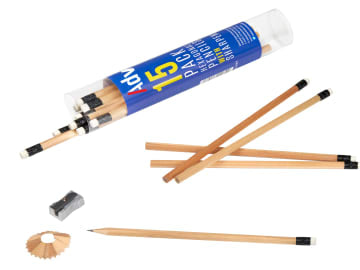 ADVAPTUB15 Hexagonal HB Pencils & Sharpener (Tub 15)