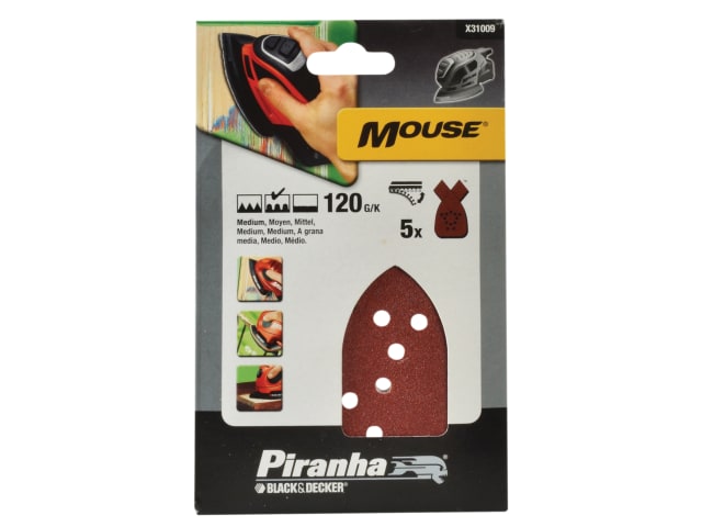 B/DX31009 X31009 Mouse Sanding Sheets 120g (Pack 5)