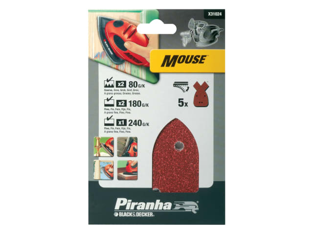 B/DX31024 X31024 Mouse Sanding Sheets Assorted (Pack 5)