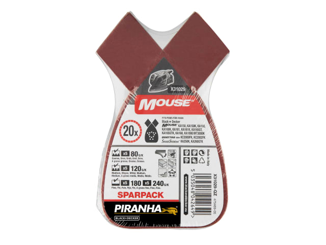 B/DX31029 X31029 Mouse Sanding Sheets Assorted (Pack 20)