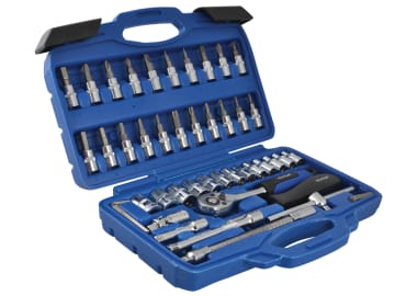 B/S01530 1/4in Square Drive Socket & Bit Set, 46 Piece