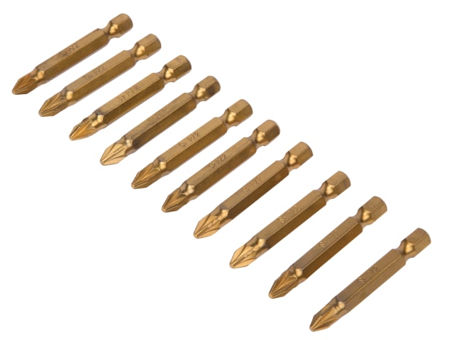 B/S14105 Titanium Coated Screwdriver Bits PZ2 x 50mm (Pack 10)
