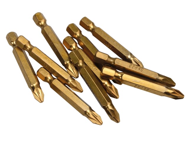 B/S14105 Titanium Coated Screwdriver Bits PZ2 x 50mm (Pack 10)
