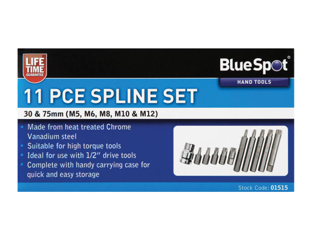 B/S1515 Spline Bit Set, 11 Piece