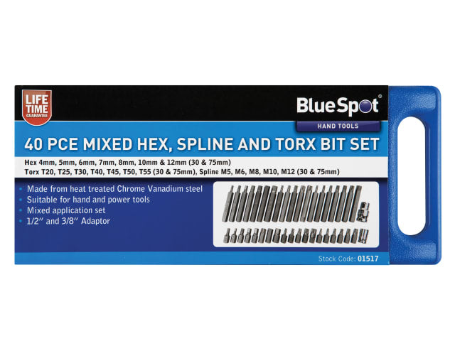B/S1517 Mixed Hex Spline & TORX Bit Set, 40 Piece