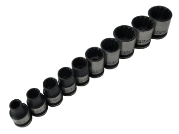 B/S1543 3/8in Drive Spline Socket Set Metric, 10 Piece