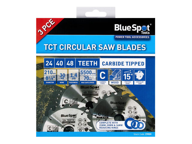 B/S19404 210mm Circular Saw Blade Set, 3 Piece