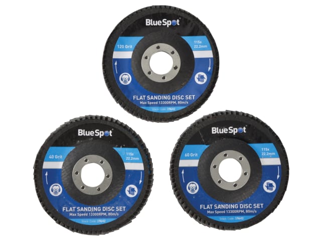 B/S19642 Sanding Flap Disc Set 3 Piece 115mm (4.1/2in)