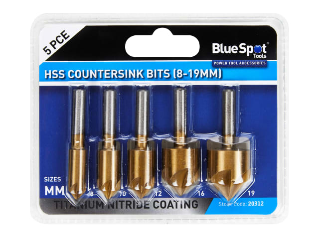 B/S20312 HSS Titanium Countersink Bit Set, 5 Piece