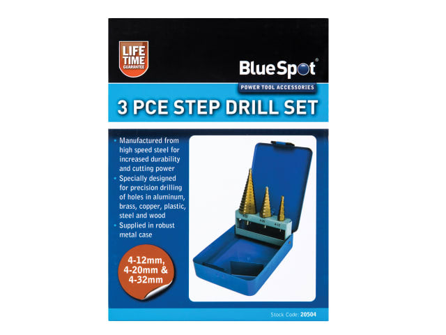 B/S20504 Step Drill Set 4-32mm  3 Piece
