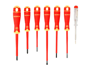 BAH220027 B220.027 BAHCOFIT Insulated Screwdriver Set, 7 Piece