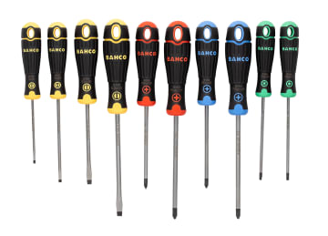 BAHB219010RB BAHCOFIT Coloured Handle Screwdriver Set, 10 Piece