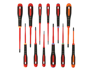 BAHBE9878SL BE-9878SL ERGO™ Slim VDE Insulated Screwdriver Set, 12 Piece