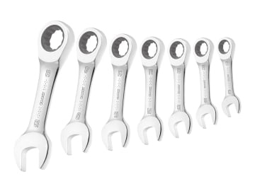 BRIE111104B Stubby Ratchet Spanner Set, 7 Piece