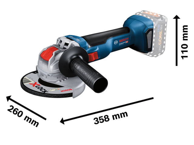 BSH6017B0100 GWX 18V-10 Professional X-LOCK Angle Grinder 125mm 18V Bare Unit