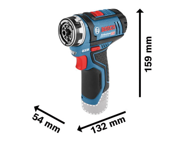 BSH6019F6002 GSR 12V-15 FC Pro FlexiClick Drill Driver + Attachment 12V Bare Unit