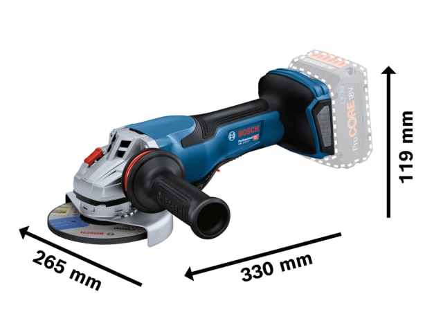 BSH6019H6A00 GWS 18V-15 P Professional BITURBO Angle Grinder 125mm 18V Bare Unit