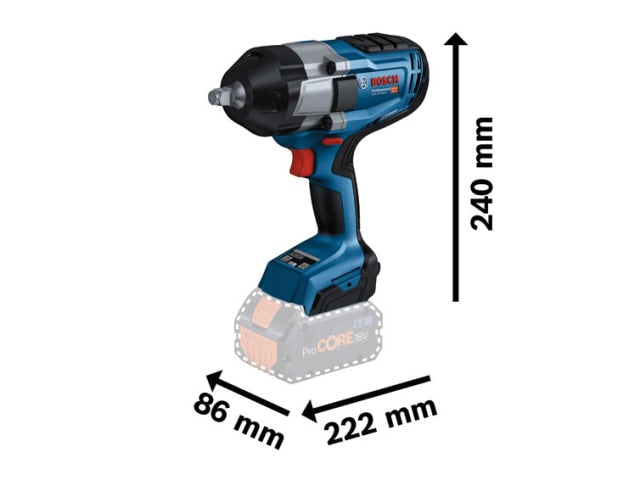 BSH6019J8370 GDS 18V-1000 Pro BITURBO 1/2in Impact Wrench 18V 2 x 8.0Ah ProCORE18V Li-ion