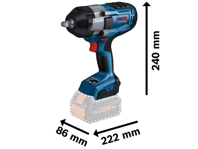 BSH6019J8371 GDS 18V-1000 Pro BITURBO 1/2in Impact Wrench 18V 2 x 5.5Ah ProCORE18V Li-ion