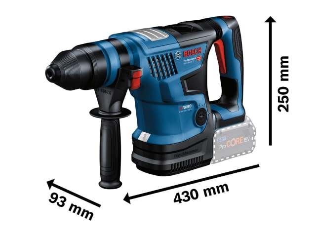 BSH611914072 GBH 18V-34 CF Pro BITURBO SDS-Plus Rotary Hammer 18V 2 x 8.0Ah ProCORE18V Li-ion