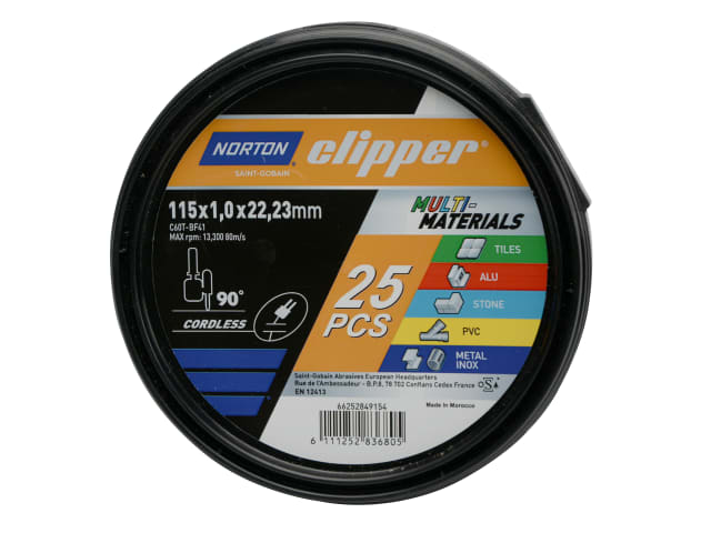 CLI849154 Clipper® Multi-Material Cutting Discs 115 x 22.23mm (Tub of 25)