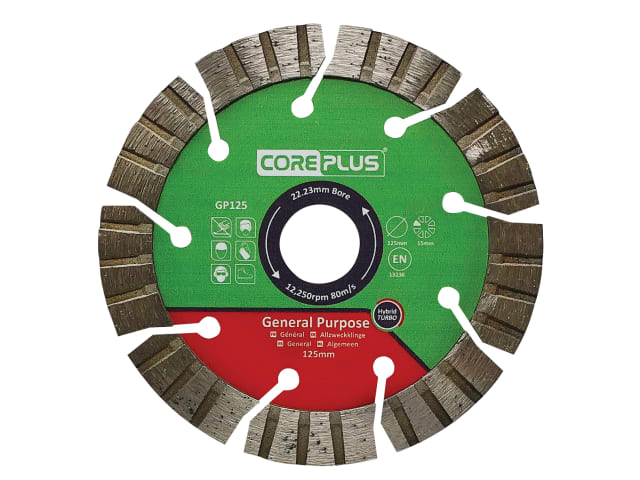 CORDBGP125 GP125 General-Purpose Hybrid Turbo Diamond Blade 125mm