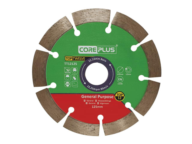 CORDBTT12125 Top Twelve General Purpose Diamond Blade 125mm