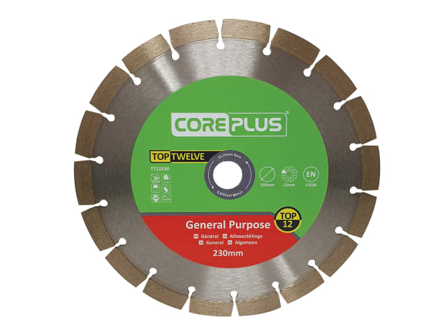 CORDBTT12230 Top Twelve General Purpose Diamond Blade 230mm