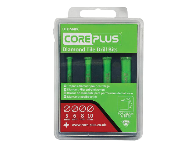 CORDTDM4PC DTDM4PC Diamond Tile Drill Bit Set, 4 Piece