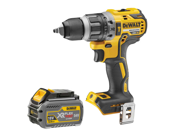 DEWDCD796T1T DCD796T1T Brushless Combi Drill 18V 1 x 6.0/2.0Ah FlexVolt Li-ion