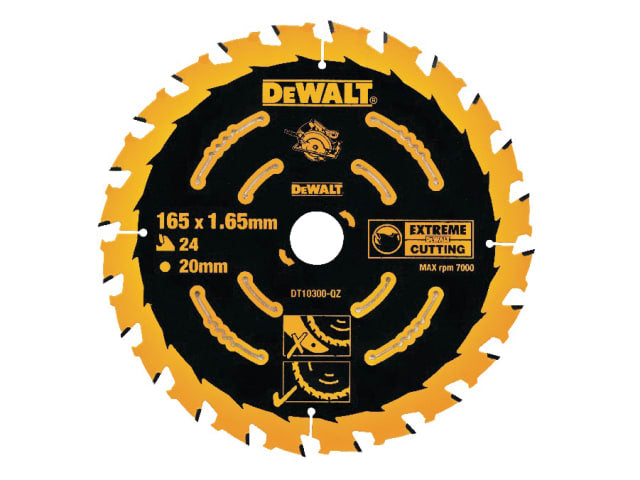 DEWDT10301QZ Extreme Framing Circular Saw Blade 165 x 20mm x 40T