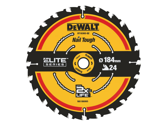 DEWDT10302QZ ELITE™ Series Framing Circular Saw Blade 184 x 16mm x 24T