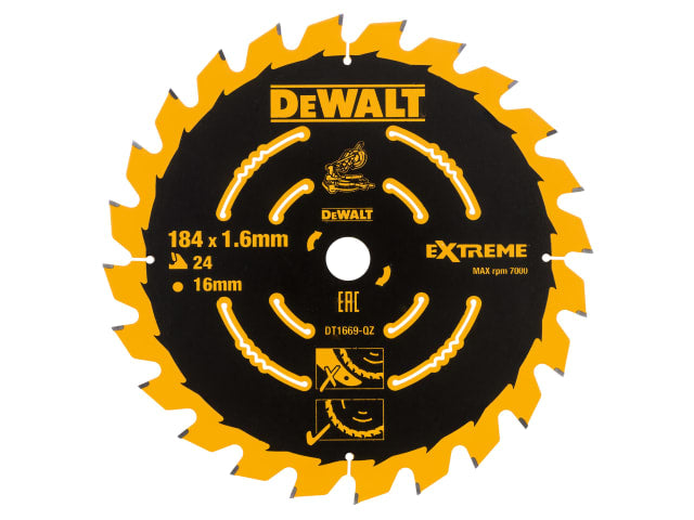 DEWDT1669QZ Cordless Mitre Saw Blade For DCS365 184 x 16mm x 24T