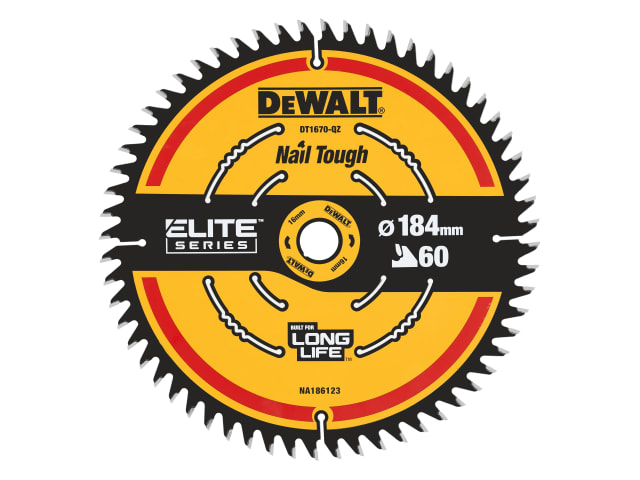 DEWDT1670QZ ELITE™ Series Mitre Saw Blade 184 x 16mm x 60T