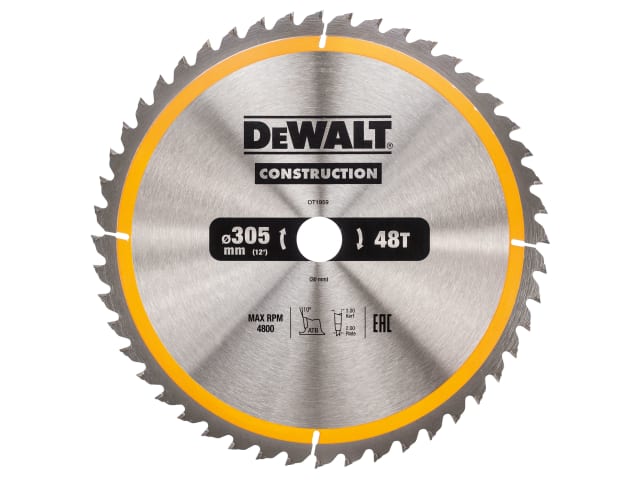 DEWDT1959QZ Stationary Construction Circular Saw Blade 305 x 30mm x 48T