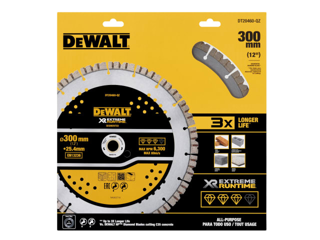 DEWDT20460QZ ELITE SERIES™ All Purpose Diamond Wheel 305 x 25.4mm