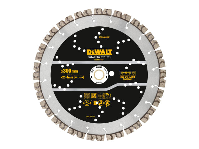DEWDT20463QZ ELITE SERIES™ All Purpose Diamond Segmented Wheel 300 x 25.4mm