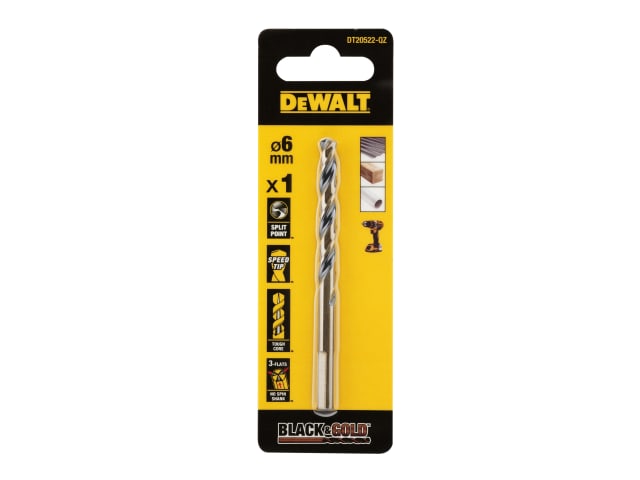 DEWDT20523QZ BLACK&GOLD HSS Drill Bit 6.5mm